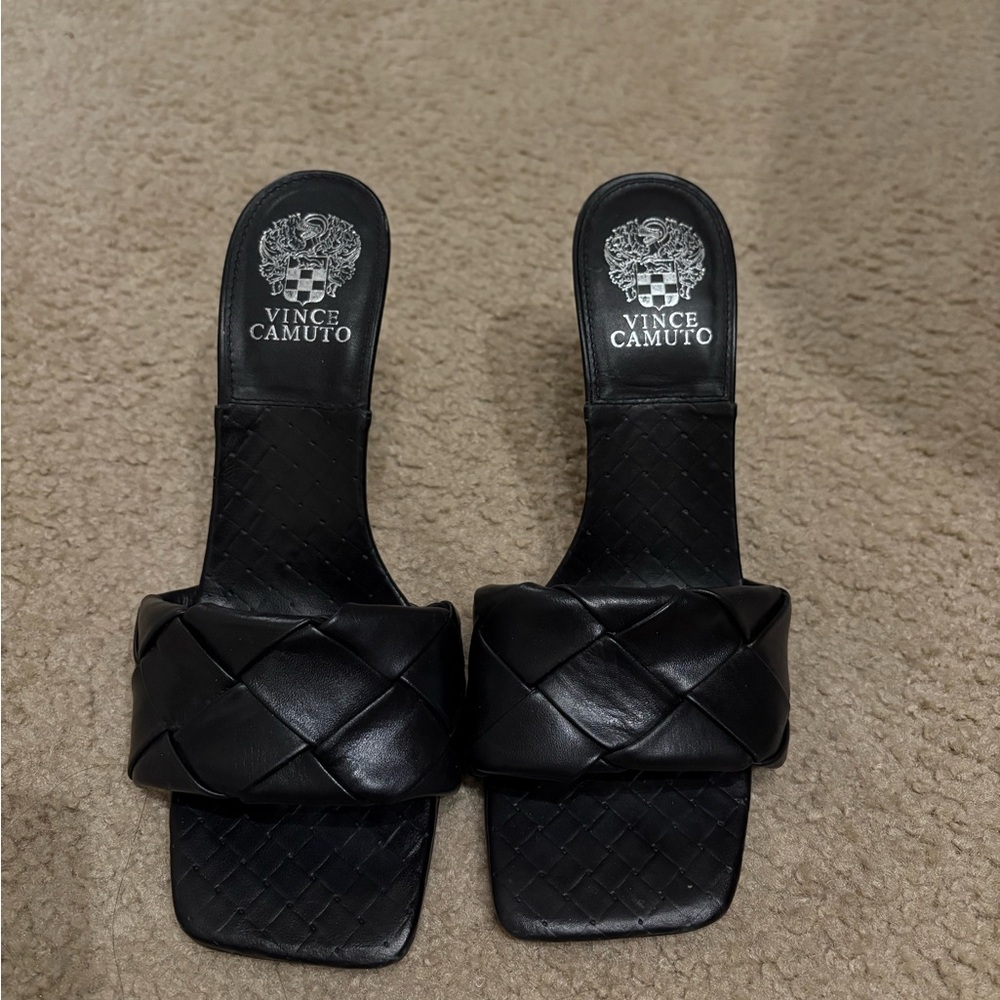 Vince Camuto Black Leather Sandals